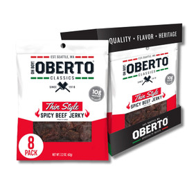 Oberto Spicy Thin Style Beef Jerky, 2.2 Ounce, 8 Per Case