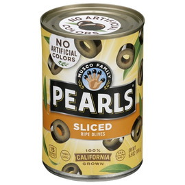 Pearls Black Ripe Sliced Olives Canned, 6.5 Ounce, 12 Per Case