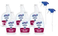 PURELL® Foodservice Surface Sanitizer, Fragrance Free, Capped Bottle With Spray Trigger, 6 Bottles And 2 Spray Triggers/carton