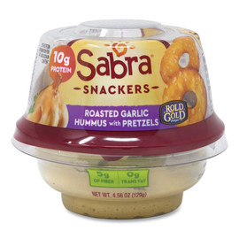 Sabra Classic Hummus With Pretzel, 4.56 Oz Cup, 6 Cups/pack Sabra Classic Hummus With Pretzel, 4.56 Oz Cup, 6 Cups/pack