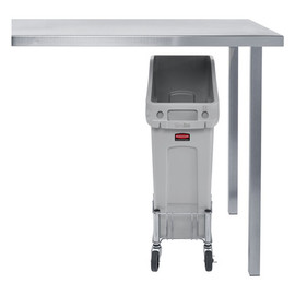 Slim Jim Under-counter Container, 13 Gal, Polyethylene, Gray