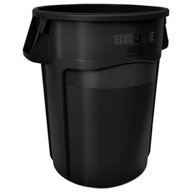 Round Brute Container, Plastic, 32 Gal, Yellow Round Brute Container, Plastic, 32 Gal, Yellow