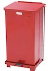 Defenders Biohazard Step Can, Square, Steel, 6.5 Gal, Red