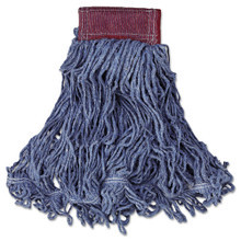 Rubbermaid® Super Stitch Blend Mop Head, Large, Cotton/synthetic, Blue, 6/carton - RCPD253BLU