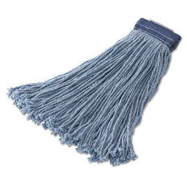 Cotton/synthetic Cut-end Blend Mop Head, 24 Oz, 1" Band, Blue, 12/carton