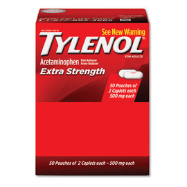 Extra Strength Caplets, Two-pack, 50 Packs/box