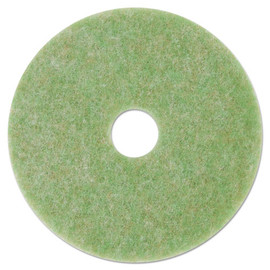 3M Low-Speed Topline Autoscrubber Floor Pads 5000, 13" Diameter, Green/Amber