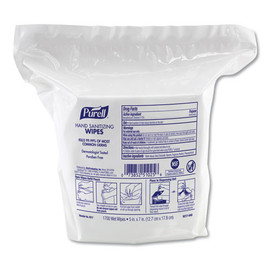 Hand Sanitizing Wipes, 6" X 8", White, Fresh Citrus Scent, 1200/refill Pouch, 2 Refills/carton