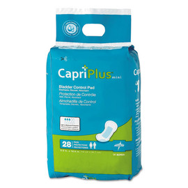 Capri Plus Bladder Control Pads, Regular, 5.5" X 10.5", 28/pack, 12/carton Capri Plus Bladder Control Pads, Regular, 5.5" X 10.5", 28/pack, 12/carton