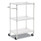 3-shelf Wire Cart With Liners, 34.5w X 18d X 40h, Silver, 600-lb Capacity