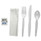 Six-piece Cutlery Kit, Condiment/fork/knife/napkin/spoon, Heavyweight, White, 250/carton Six-piece Cutlery Kit, Condiment/fork/knife/napkin/spoon, Heavyweight, White, 250/carton