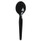 Heavyweight Polystyrene Cutlery, Soup Spoon, Black, 1000/carton