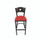 JMC Furniture Circle Series Barstool, Supports Up To 300 Lb, 28.5" Seat Height, Red Seat, Dark Walnut Back, Black Base