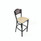 JMC Furniture Eagle Series Barstool, Supports Up To 300 Lb, 28.5" Seat Height, Taupe Seat, Dark Mahogany Back, Black Base