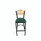 JMC Furniture Eagle Series Barstool, Supports Up To 300 Lb, 28.5" Seat Height, Green Seat, Natural Back, Black Base