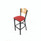 JMC Furniture Eagle Series Barstool, Supports Up To 300 Lb, 28.5" Seat Height, Red Seat, Natural Back, Black Base