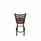 JMC Furniture Boggs Series Barstool, Supports Up To 300 Lb, 30.5" Seat Height, Red Seat, Black Back, Black Base
