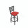 JMC Furniture Boggs Series Barstool, Supports Up To 300 Lb, 30.5" Seat Height, Red Seat, Black Back, Black Base