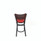 JMC Furniture Jones River Series Barstool, Supports Up To 300 Lb, 28.5" Seat Height, Red Seat, Dark Mahogany Back, Black Base