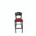 JMC Furniture Liberty Series Barstool, Supports Up To 300 Lb, 28.5" Seat Height, Burgundy Seat, Dark Mahogany Back, Black Base