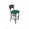 JMC Furniture Circle Series Barstool, Supports Up To 300 Lb, 28.5" Seat Height, Green Seat, Dark Walnut Back, Black Base
