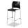 NPS Cafetorium Bar Height Stool, Supports Up To 500 Lb, 31" Seat Height, Black Seat, Black Back, Chrome Base