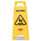 Multilingual "caution" Floor Sign,  11 X 12 X 25, Bright Yellow