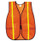 MCR Safety Polyester Mesh Safety Vest, One Size Fits All, Orange with 0.75" Lime Green Stripe