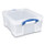 Really Useful Snap-Lid Storage Bin, 4.49 gal, 11" x 18" x 4", Clear/Blue, 4/Pack