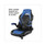 Vortex Bonded Leather Gaming Chair, Supports Up To 301 Lbs, 17.9" To 21.6" Seat Height, Blue/black, Black Base