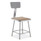 NPS 6300 Series Heavy-duty Square Seat Stool With Backrest, Supports Up To 500 Lb, 17.5" Seat Height, Brown Seat, Gray Back/base
