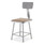NPS 6300 Series Heavy-duty Square Seat Stool With Backrest, Supports Up To 500 Lb, 17.5" Seat Height, Brown Seat, Gray Back/base