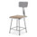 NPS 6300 Series Heavy-duty Square Seat Stool With Backrest, Supports Up To 500 Lb, 17.5" Seat Height, Brown Seat, Gray Back/base