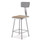 NPS 6300 Series Heavy Duty Square Seat Stool With Backrest, Supports Up To 500 Lb, 23.25" Seat Height, Brown Seat,gray Back/base