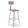 NPS 6300 Series Height Adjustable Heavy-duty Square Seat Stool W/ Back, Supports 500 Lb, 23.75" To 31.75" Seat Height, Brown/gray