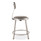 NPS 6400 Series Heavy Duty Vinyl Padded Stool With Backrest, Supports 300 Lb, 18" Seat Height, Gray Seat, Gray Back, Gray Base