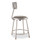 NPS 6400 Series Heavy Duty Vinyl Padded Stool With Backrest, Supports 300 Lb, 18" Seat Height, Gray Seat, Gray Back, Gray Base