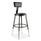 NPS 6400 Series Height Adjustable Heavy Duty Vinyl Steel Stool With Backrest, Supports 300 Lb, 19" To 27" Seat Height, Black