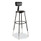 NPS 6400 Series Height Adjustable Heavy Duty Vinyl Padded Stool With Backrest, Supports 300 Lb, 32" To 39" Seat Height, Black