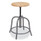 NPS 6800 Series Height Adjustable Wood Seat Swivel Stool, Supports Up To 300 Lb, 19" To 25" Seat Height, Maple Seat, Gray Base