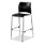 NPS Cafetorium Bar Height Stool, Padded Seat/back, Supports Up To 500 Lb, 31" Seat Height, Black Seat, Black Back,chrome Base