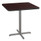 NPS Cafe Table, 36w X 36d X 36h, Square Top/x-base, Mahogany Top, Gray Base