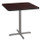 NPS Cafe Table, 36w X 36d X 36h, Square Top/x-base, Mahogany Top, Gray Base