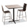 NPS Cafe Table, 36w X 36d X 42h, Square Top/x-base, Gray Nebula Top, Black Base