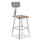 NPS 6300 Series Height Adjustable Hd Square Seat Steel Stool With Back, Supports Up To 500 Lb, 18"-26" Seat Height, Brown/gray