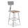 NPS 6300 Series Height Adjustable Hd Square Seat Steel Stool With Back, Supports Up To 500 Lb, 18"-26" Seat Height, Brown/gray