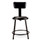 NPS 6400 Series Heavy Duty Vinyl Padded Stool With Backrest, Supports 300 Lb, 18" Seat Height, Black Seat, Black Back, Black Base