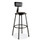 NPS 6400 Series Heavy Duty Vinyl Padded Stool With Backrest, Supports 300 Lb, 30" Seat Height, Black Seat/back/base
