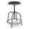 NPS 6800 Series Height Adjustable Metal Seat Swivel Stool, Supports Up To 300 Lb, 18" To 24" Seat Height, Black Seat, Gray Base