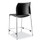 NPS Cafetorium Counter Height Stool, Supports Up To 300 Lb, 24" Seat Height, Black Seat, Black Back, Chrome Base